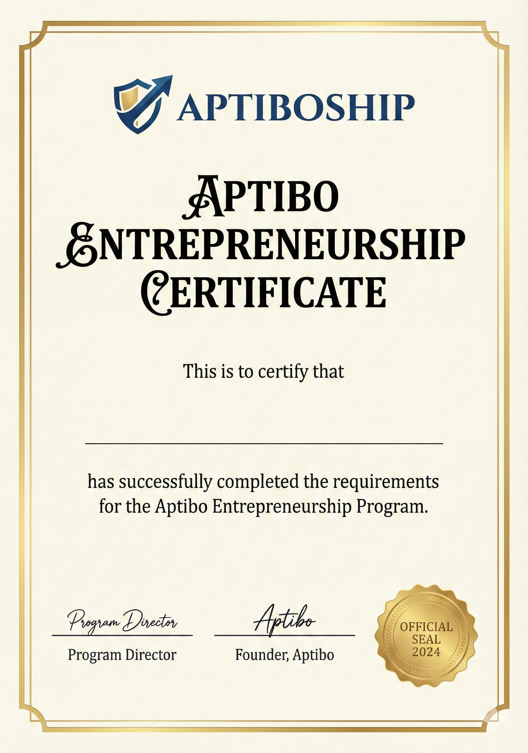 Aptiboship Level 1 Certificate